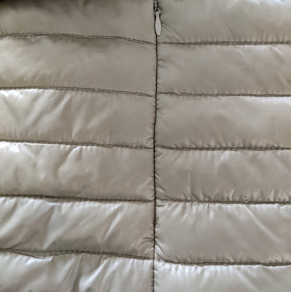 Italian Pearl Trimmed Gray Slim Puffer Jacket Size XL - Picture 5 of 14